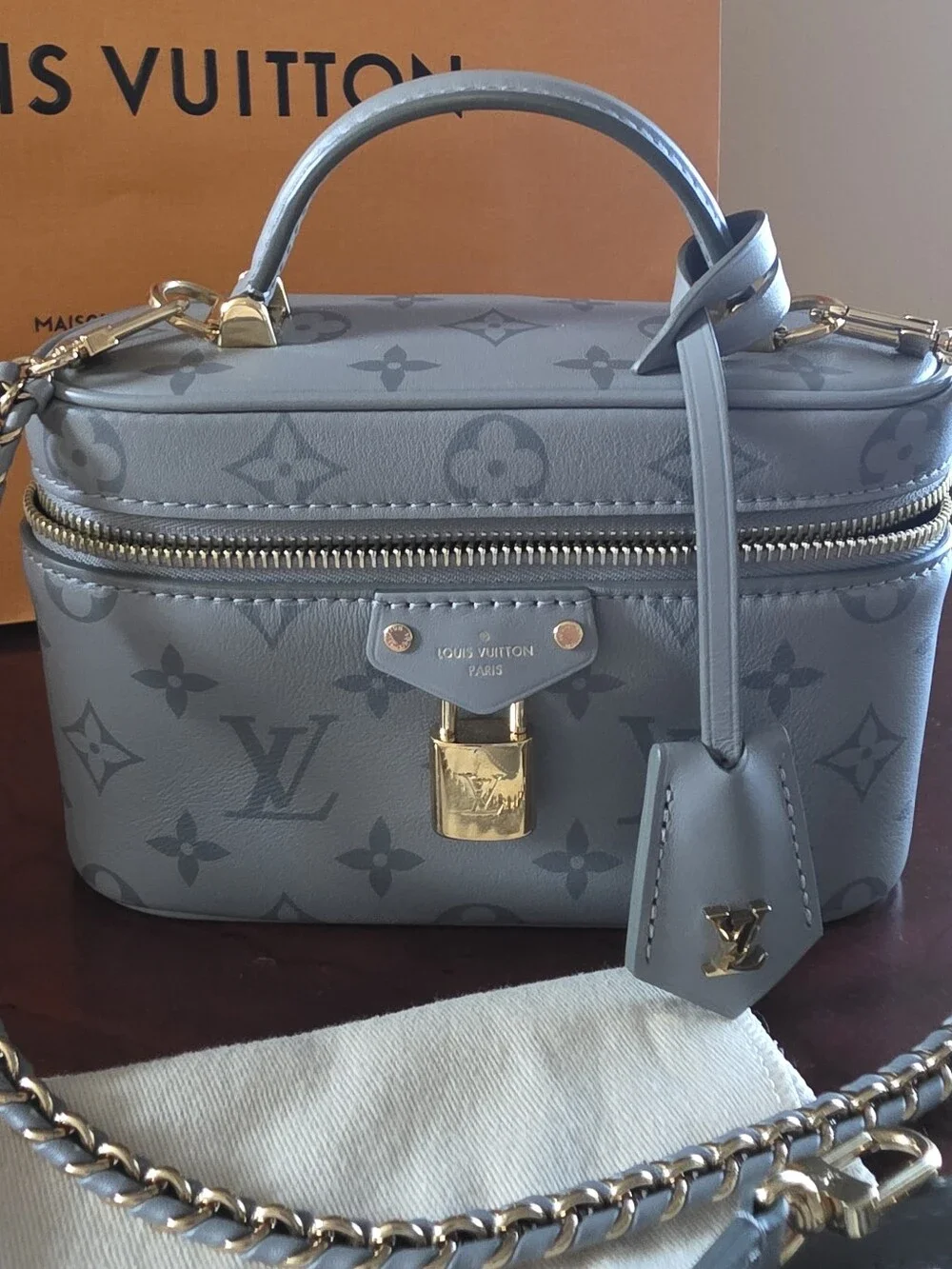 Louis Vuitton Light Blue Monogram Vanity Crossbody Bag